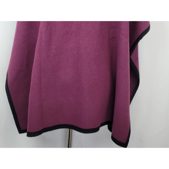 State Fusio Womens Hoodie Cardigan Cashmere Wool Short Sleeve Sweater Violet Med - Picture 7 of 9